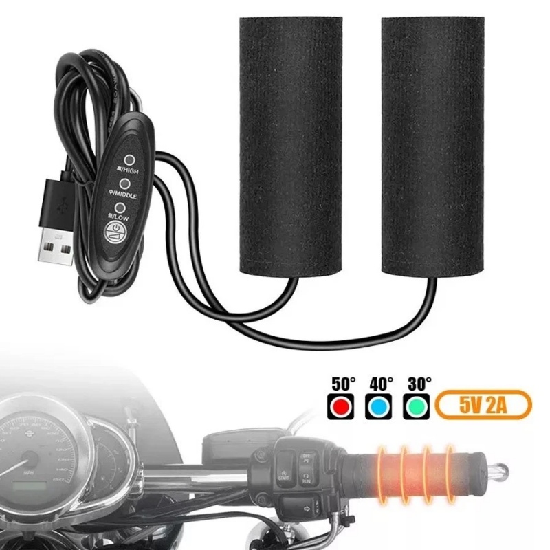 Handlebar Grip Heated - Beheizte Motorrad-Lenkergriffe, 5 V, USB-Wärmer, elektrisch,