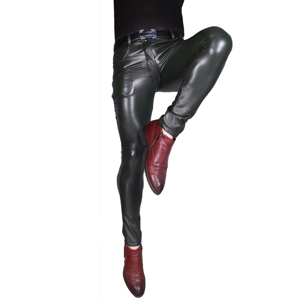 Herren-Punk-PU-Kunstlederhose, – Motorcycle Gear Mens Bewertung und Preis